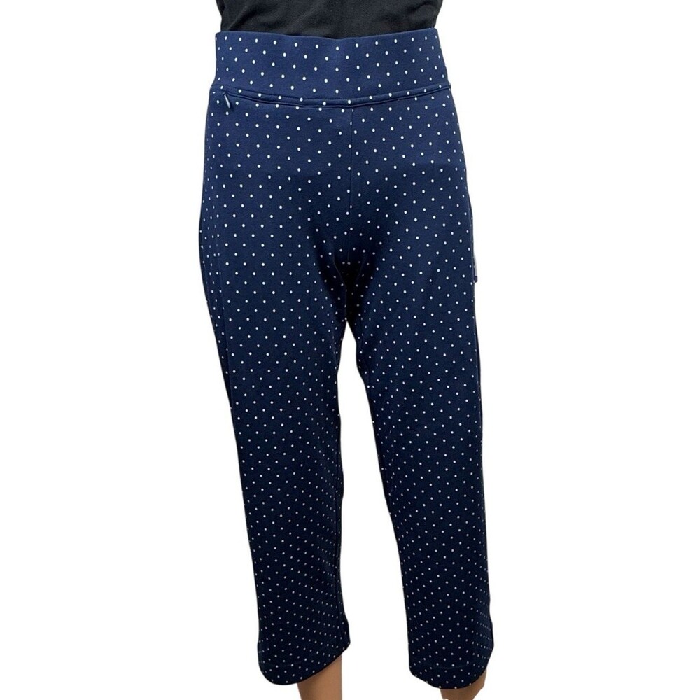 Lands' End Shore Womens Size X-Small Navy Blue Stretch Knit Capri Cropped Pants